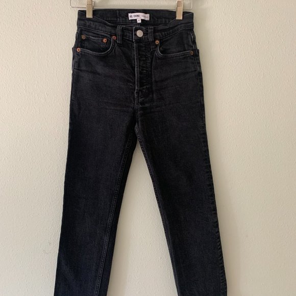 RE/DONE High Rise Stove Pipe Jeans Size 25 - Picture 2 of 10